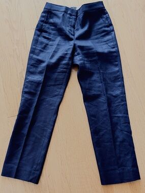 J. Crew Kate Navy Blue Linen Pants, size 0